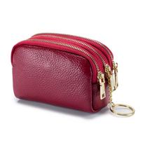 First layer cowhide change bag, mini cute ladies small wallet, multi-functional coin bag, zero + bag keychain. bordinė