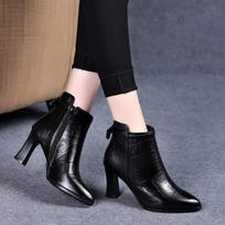 Fashion Botas Femininas women fashion sweet light weight black spring autumn ankle heel boots lady classic side zip cool shoes ea460 35
