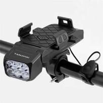 Front Light Bike Flashlight with Horn & Phone Holder Bike Safety Lamp Multifunctional  Headlight for Night Riding One Size