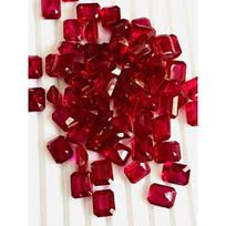 130 Ct (20 Pcs) Certified Natural Mozambique Red Ruby Emerald Cut Gemstone