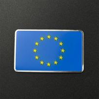 Universal 3D Aluminum  Russia France Germany Italy UK Spain Flag Square Car Sticker Car Modeling Accessories EU 80x50mm