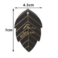 100pcs Leaf Shaped Cards For You Tags Golden Font DIY Crafts Kraft Paper Tags Hanging Decoration Gift Lable Birthday Wedding 7x4.5cm