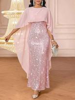 Elegant Cross-Border Lace Sleeveless Slim Evening Gown S