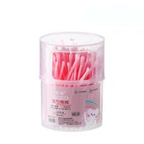 100Pcs Convenient Double-headed Ear Cleaner Disposable Plastic Cotton Swabs with Ear Spoons Soft Cleaning Cotton Bud Home rožinė