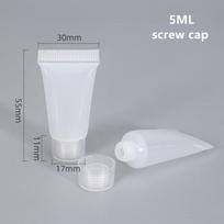 10Pcs Empty Refillable Plastic Squeeze Tubes Transparent Cosmetic Containers Soft Tube Travel Bottle with Flip Lid & Screw Cover