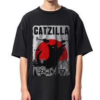 Catzilla Anime Kaiju Y2K Cute Cat Unisex Tshirt Men Women Unisex T-shirt Short Sleeve Daily Streetwear T Shirt Y2K Clothing T... S