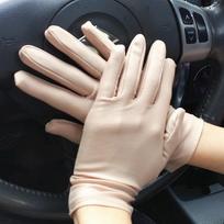 Cycling Men Thin Spandex Pure Color Summer Sun Protection Anti-UV Etiquette Gloves Driving Gloves chaki