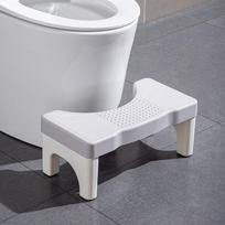Tualeto kėdutė pritūpimui, vonios kambario kojų atrama, reguliuojamas aukštis, patvarus plastiko dizainas, pagerinantis laikyseną ir komfortą One Size white