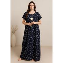 Indiško medvilnės kvėpuojantis naktinis chalatas moterims, dizainerio, lengvas, ilgas naktinis suknelė 2XL-48 beige