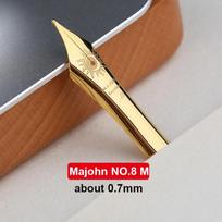Majohn P139 BOCK NO.8 Nib Sublime Black Rock Piston Fountain Pen 8 F/M Nib, Brass Piston System Gray Acrylic Writing Gift Pen (as the picture,NO.8 F(0.5mm))