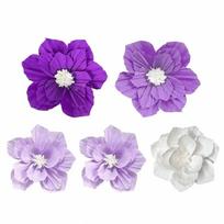 5Pcs Center Decoration Paper Flowers Pink 3D Wall Decoration  Party Decoration violetinė
