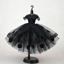 Fashion Dress Up Doll Dress Tutu Dotted Prom Dress Lace Dolls Clothes Multilayer Mini Black Doll Princess Dress Blythe