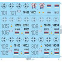 Serbian Air Force - MiG29 (2015) - 1/32 1/48 1/72 1/144 - Armor Decals - Waterslide, 1/13