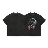 Cross-border American trendy brand REPRESENT LIFE Black Panther washed and made old high street loose short-sleeved T-shirts for men and women S