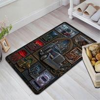 Truck Art Gallery Pattern Rug Floor Mat for Living Room or Bedroom Soft and Comfortable Carpet a Gift for Birthday and Holiday. 40x60cm( 15x23in )