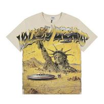 Cross-border European and American trendy brands Va & le Free Muse letter pattern printed short-sleeved t-shirt men's and women's high street S
