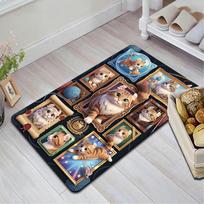 Royal Cat Portraits Pattern Rug Floor Mat for Living Room or Bedroom Soft and Comfortable Carpet a Gift for Birthday and Holiday. 40x60cm( 15x23in )