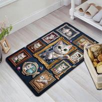Cat Portrait Gallery Pattern Rug Floor Mat for Living Room or Bedroom Soft and Comfortable Carpet a Gift for Birthday and Holiday. 40x60cm( 15x23in )