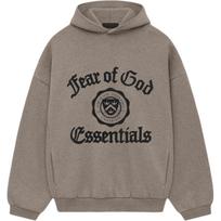 Fear of God Essentials Heavy Fleece Vintage Shrunken Hoodie Heather Grey Men Tops 192HO246214F XXS