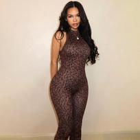 European and American style 2026 summer new fashion personalized street digital printing neck backless jumpsuit XS