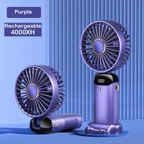 2026 Handheld Mini Fan Portable USB Rechargeable Foldable Fan Silent Strong Wind Outdoor Hanging Neck With LED Digital Display