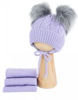 Fleece-lined winter hat with a neck warmer