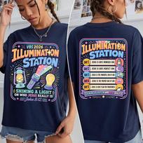 Christian Vbs 2026 Shirt, Illumination Station Christian Tee, Shining A Light On Who Jesus Really is Easter Church Shirt, Summer Bible Camp 2XL