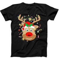 Kalėdos Rudolfas Raudonnosnosis Elnias Juodi Juokingi Dovanų Marškinėliai T Shirt 166 XXXXL