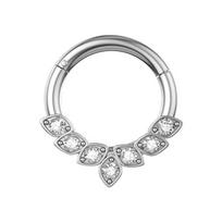 Fashion Crystal Stainless Steel Septum Hoop Clickers Nose Ring Women Tragus Cartilage Helix Piercing Hoop Earrings Jewelry A5