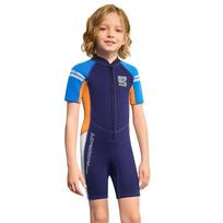 1.5mm Kids Neoprene Wetsuit Fullsuit With Front Zip Diving Snorkeling Surfing Boys Warm UV Protection Small