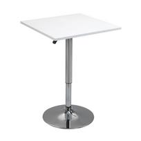 Reguliuojamo aukščio baro stalas, 360 laipsnių pasukamas, Atsparios įbrėžimams kojelės, Tvirtas metalinis pagrindas, Baltas 60 x 60 x 91 cm balta