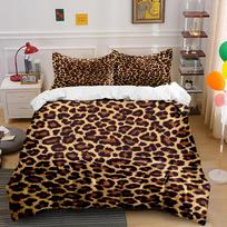 Leopard Print Bedding Set Bedding set (1 duvet cover, 2 pillowcases, duvet not included) 135x200cm