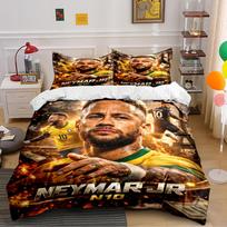Neymar JR N10 Soccer Bedding Set Bedding set (1 duvet cover, 2 pillowcases, duvet not included) 135x200cm