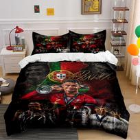 Portugal Flag Sports Champion Bed Set Bedding set (1 duvet cover, 2 pillowcases, duvet not included) 135x200cm