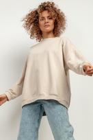 Wide long-sleeved sweatshirt T417 light beige XL/XXL light beige