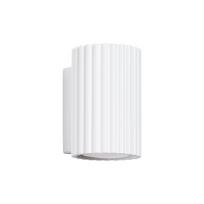 Modern white wall sconce, corrugated tube, 10 cm, top and bottom, for living room, hall, 1xGU10 10W KARBON Sollux Lighting