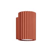 Modern ocher red wall sconce, corrugated tube, 10 cm top and bottom, for living room, hall, 1xGU10 10W KARBON Sollux Lighting