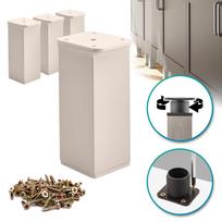 x Basic furniture legs | Cross-section 40x40 mm | H - 100 mm | Color: Cashmere + Screws included