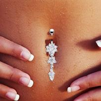 Dangle Button - Barbell Navel Body Jewelry for One Size
