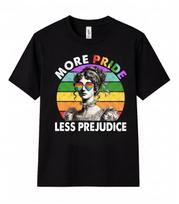 More Pride Less Prejudice Jane Austen Retro LGBTQ Proud Ally Gift Unisex T-Shirt Unisex T-Shirt S