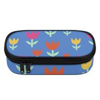 Pen Case 300D Polyester Printed Zip Around Closure with Removable Pen Slot Divider Mesh Pocket and Main Storage for Classroom Use One Size