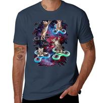 Fidget Spinner Fidget Kitties In Space Tshirt High Elasticity Sports Tshirt S