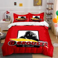 Red Bedding Set with Gorilla Graphic Print Bedding set (1 duvet cover, 2 pillowcases, duvet not included) 135x200cm