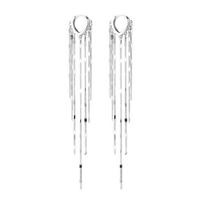 Sterling Heart Drop Earrings With Chain Tassel Design Women Minimalist Chic Jewelry E0943 925 Sterling Silver