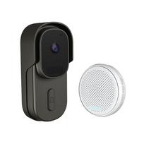 1080P vaizdo durų skambučio belaidė išmaniojo durų skambučio kamera su Chime Tuya APP 2,4 GHz WiFi IP65 Atsparus vandeniui tamsiai pilka spalva