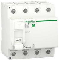 Schneider Electric „Resi9 XP“ RCD/HPFI srovės nuotėkio jungiklis, 4P, 40A, 30mA, A klasė, 72 mm