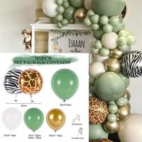 Green Balloon Garland Arch Kit Jungle Safari Animal Birthday Party Decoration Kids Animal Pattern Latex Ballon Baby Shower 1