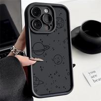 Cartoon Planet Print Phone Case For iPhone 16 Pro Max 15 14 Plus 13 12 Pro 11 XR Star Patterned Lens Protection Shockproof Matte Soft TPU Cover iPhone 15