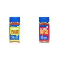 CRISTA International Multipurpose Combo - 11 | Chilli Lime Seasoning X 1, 50 gms & Peri-Peri Spice Mix X 1, 45 gms| Pack of 2