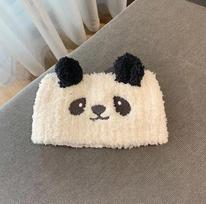 Cute Panda Coral Fleece Headband Warm, Sweat-Absorbing, Knitted Hairband for Face Washing Panda headband